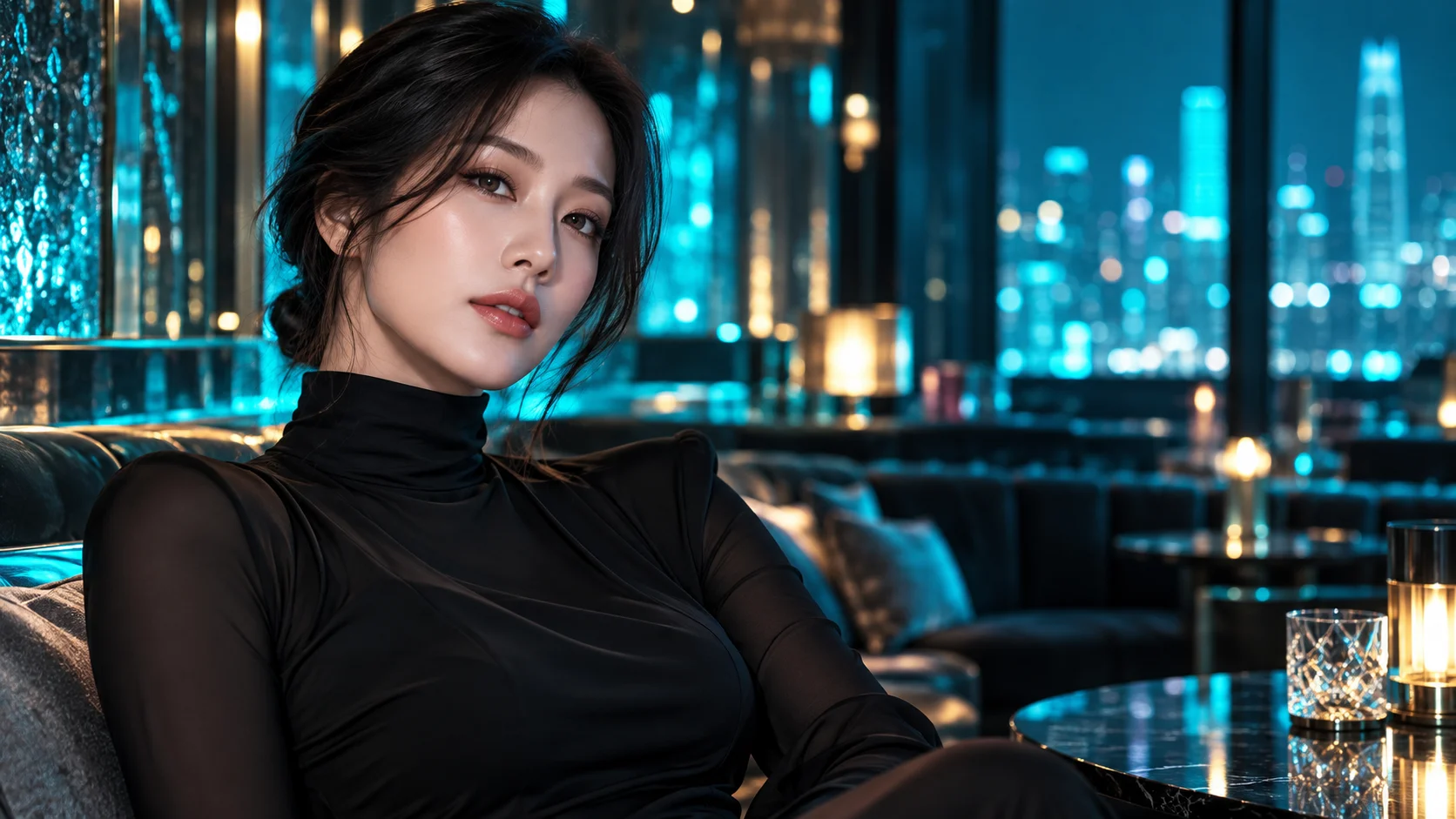 성인 모델의 AI 패션 화보 — 실제 직원 사진 아님